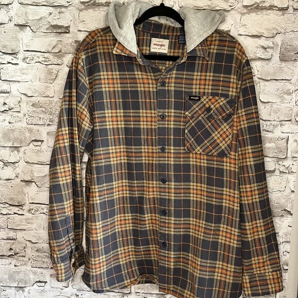 Wrangler Other - Wrangler Button-Up Flannel Hoodie